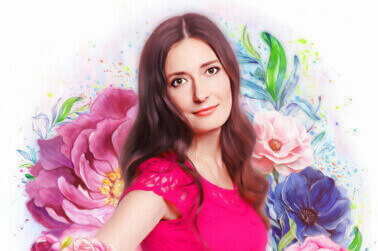 Flower-Art портрет после Flower-Art портрет