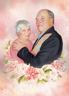 Парный цветочный арт-портрет, художник Ольга Flower Art портрет пары