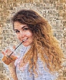 Фотомозаика, дизайнер Анна Фотомозаика под заказ девушки со стаканчиком