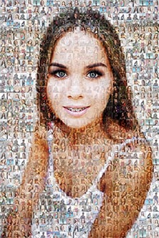 Фотомозаика девушки, художник Анна Фотомозаика из фотографий девушки