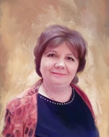 Женский портрет под масляную живопись, художник Александра Портрет женщины с бусами под живопись маслом