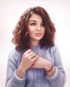 Портрет девушки под масляную живопись, художник Александра Стилизация под живопись портрета девушки