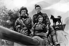 Мужской портрет в образе, художник Александра Портрет в образе из фильма Четыре танкиста и собака на основе фотомонтажа