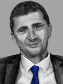 Мужской портрет под карандашную графику, художник Александра Портрет мужчины карандашом: черно-серебряный