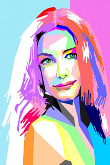 WPAP портрет девушки с зелеными глазами
