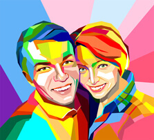 Портрет пары в стиле WPAP