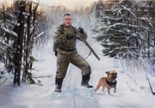Мужской портрет в образе, художник Анна Портрет мужчины в образе охотника