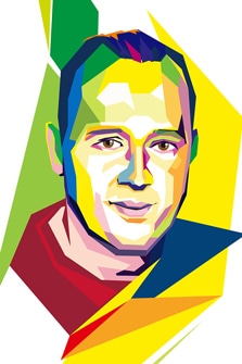 Мужской портрет в стиле WPAP, художник Александра Портрет парня в стиле WPAP
