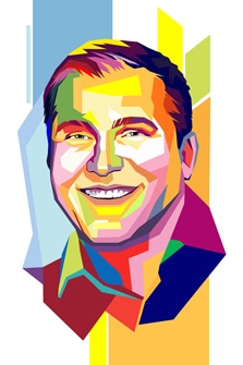 Мужской портрет в стиле WPAP, художник Александра Портрет мужчины в стиле WPAP