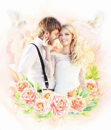 Свадебный Flower Art на цветочном фоне