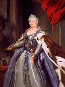Портрет женщины с короткой стрижкой В образе королевы Елизаветы II, художник Валерия 