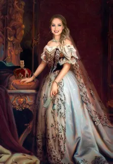 Портрет девушки В образе императрицы, художник Валерия 
