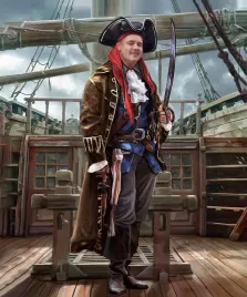 Портрет мужчины в стиле Фэнтези в образе пирата на корабле, художник Лариса