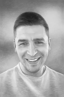 Портрет молодого человека серым Карандашом, художник Антонина