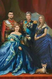 Портрет семьи из четырёх В образе королевской семьи, художник Антонина