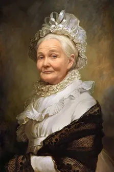 Портрет для бабушки отрисованный в образе, художник Антонина