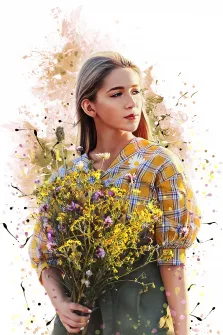 Бьюти, художник Юлия, портрет девушки с полевыми цветами