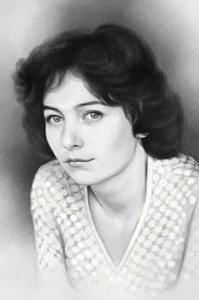Чёрно-белый портрет женщины отрисованный в стиле Карандаш, художник Антонина