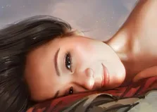 Портрет кареглазой девушки в стиле Под масло, художник Анна
