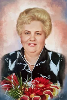 Портрет женщины с цветами, нарисованный в цифровом виде в стиле Под масло, художник Анна