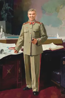 Портрет мужчины в советской военной парадной форме, художник Анастасия 