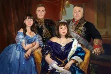 Семейный портрет В образе королевской семьи, художник Анастасия 