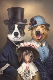 Портрет трёх собак В образе, художник Антонина