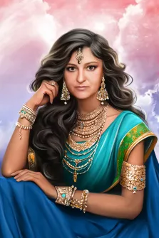 Портрет девушки индианки в стиле под малсо , художник Мария В