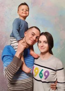 Семейный портрет нарисованный в стиле Под масло, портрет в цифровом виде, печать на холсте, подарок родителям, художник Софья У
