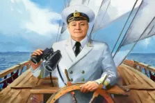 Портрет мужчины нарисованный В образе капитана корабля, портрет для мужчины, художник Анастасия К