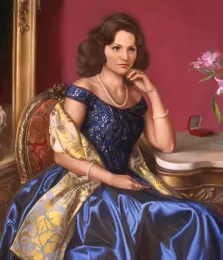 Портрет девушки В образе знатной женщины 19 века, Портрет отрисованный в стиле под масло, художник Антонина