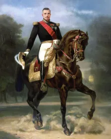 Портрет мужчины В образе, мужчина в военной форме на коне, образ Наполеона 3, художник Антонина