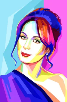 Женский портрет нарисованный в стиле Wpap, цифровой векторный портрет учителя, подарок учителю,  художник Александра Р