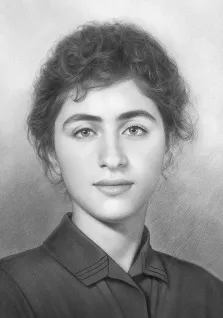 Карандаш, художник Антонина Женский портрет в стиле карандаш, портрет молодой девушки с мягкими чертами лица и выразительными глазами. Художник Антонина