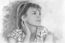 Карандаш, художник Татьяна Н Изображение представляет собой монохромный портрет женщины, выполненный в стиле карандашного наброска Карандаш, художник Татьяна Н