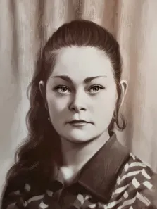 Под масло, художник Анастасия Женский портрет под масло. На картине изображена женщина с мягким и задумчивым выражением лица, её взгляд направлен прямо на зрителя. Фон выполнен в нейтральных тонах, что подчёркивает её образ и создаёт атмосферу спокойствия и уюта., художник Анастасия