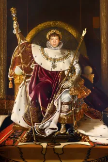 Мужской портрет в образе. На портрете изображён монарх, восседающий на богато украшенном золотом троне; он облачён в роскошные царские одежды — бордовую мантию с золотой вышивкой, меховой плащ с чёрными пятнами, кружевной воротник, на голове — лавровый венок. В одной руке он держит скипетр, в другой — жезл, его поза величественна, а взгляд спокоен и сосредоточен; у подножия трона лежит карта, подчёркивающая его власть над землями. Художник: Анастасия 