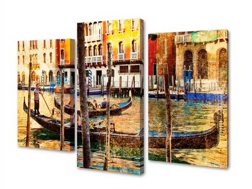 Модульная картина на холсте триптих Венеция