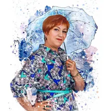 Бьюти, художник Юлия, женский портрет с зонтиком