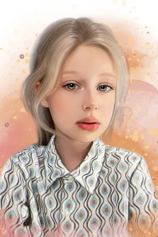Портрет светловолосой девочки в стиле Бьюти, художник Виктория 