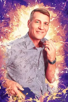Дрим арт, художник Юлия, мужской портрет мужчины в полосатой рубашке