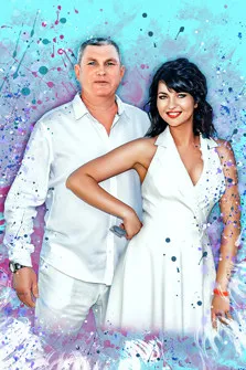 Портрет пары в белой одежде в стиле Дрим-Арт