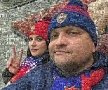 Фотомозаика для пары на матче ЦСКА