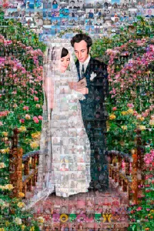 Парный свадебный портрет в стиле Мозаика, художник Ирина