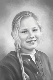 Портрет девочки простым карандашом