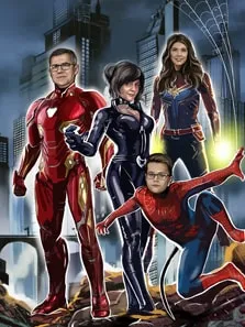 Семейный портрет в образе героев комиксов
