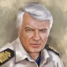 Портрет мужчины в форме капитана под живопись маслом