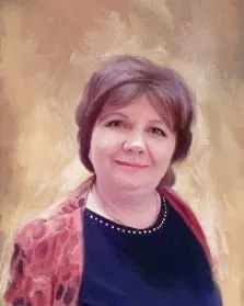 Портрет женщины с бусами под живопись маслом