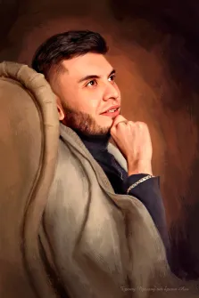 Мужской портрет под масло, художник Анастасия 