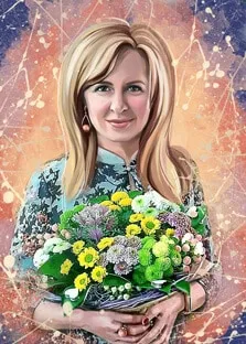 Портрет женщины с цветами в стиле Дрим-Арт